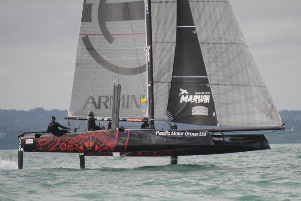 TEam Marwin Racing Team on the foils- RNZYS Media -  Jack Tar Auckland Regatta, March 18-20, 2016, Day 3 &copy; RNZYS Media